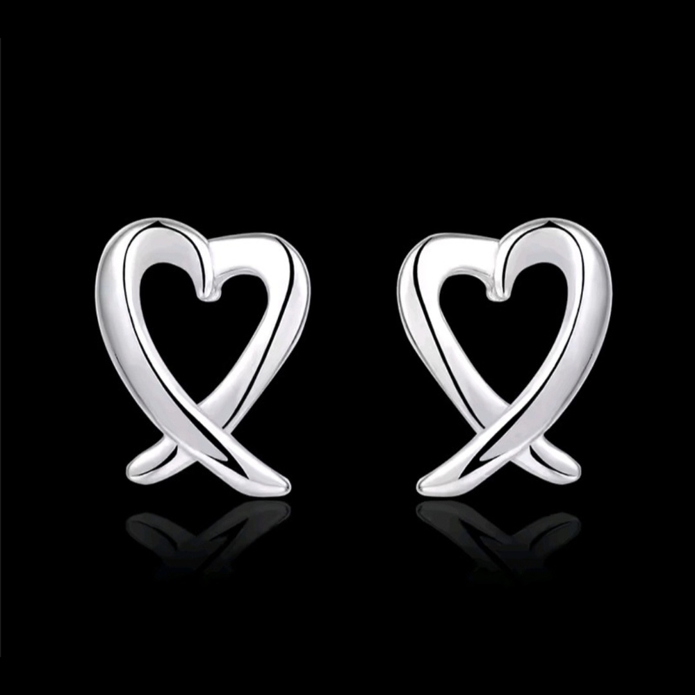 3X $45 Elegant MINI Silver Heart Earrings